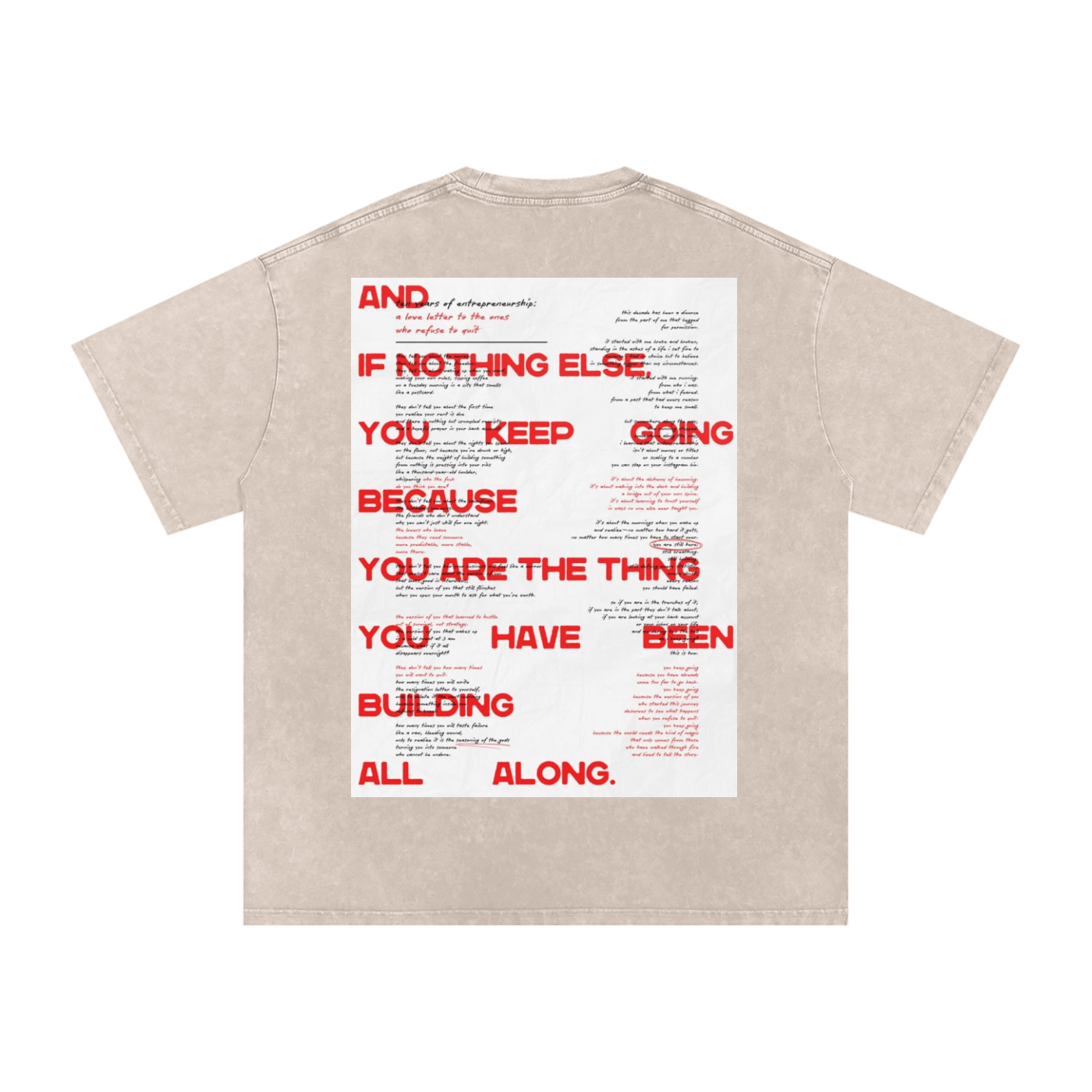 Sales Family Poem Shirt: "If nothing else keep going because you are the thing you have been building all along"