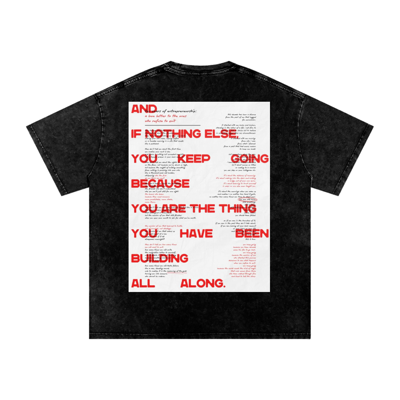 Sales Family Poem Shirt: "If nothing else keep going because you are the thing you have been building all along"